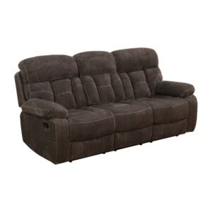 Dark Brown Microfiber 3-Piece Living Room Recliner Sofa Set